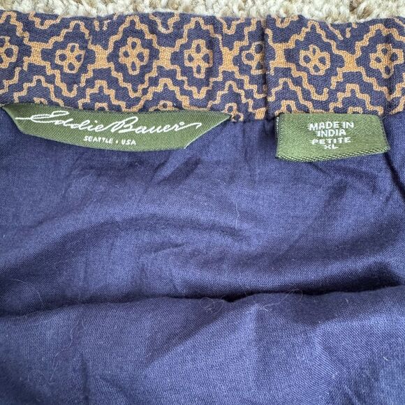 Eddie Bauer Women’s Blue and Gold Print Maxi Skirt size XL - Picture 4 of 5